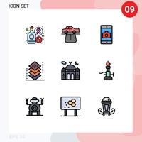 9 Creative Icons Modern Signs and Symbols of programing development comfort design camera Editable Vector Design Elements