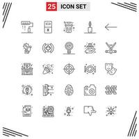 25 Thematic Vector Lines and Editable Symbols of arrow fashion basket clothing trash Editable Vector Design Elements