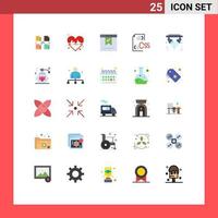 Set of 25 Modern UI Icons Symbols Signs for development css love coding office Editable Vector Design Elements