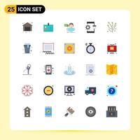 Pictogram Set of 25 Simple Flat Colors of develop app people help call Editable Vector Design Elements