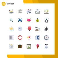 Modern Set of 25 Flat Colors and symbols such as web website laboratory project watch Editable Vector Design Elements