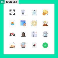 conjunto de 16 iconos de interfaz de usuario modernos signos de símbolos para capas de archivo capas de diseño de copos de nieve paquete editable de inversión de elementos de diseño de vectores creativos