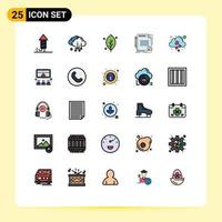 paquete de iconos de vector de stock de 25 signos y símbolos de línea para elementos de diseño de vector editables de contrato de documento de hoja de papel de corazón