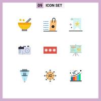 Set of 9 Vector Flat Colors on Grid for design reputation sell rank favorite Editable Vector Design Elements