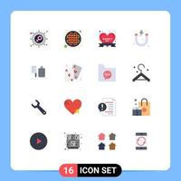 Universal Icon Symbols Group of 16 Modern Flat Colors of chef chopper badge science attraction Editable Pack of Creative Vector Design Elements