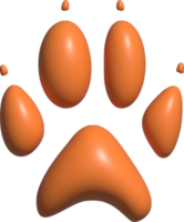 3d illustration of paw prints png