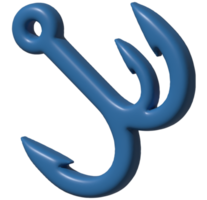 3d illustration of fishing hook png