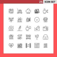 Pack of 25 creative Lines of human body weather avatar failure Editable Vector Design Elements