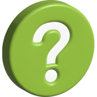 3d illustration of question mark png