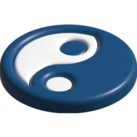 3d ilustración de yin yang png