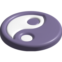 3d ilustración de yin yang png