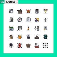 Modern Set of 25 Filled line Flat Colors Pictograph of work life investment balance creative Editable Vector Design Elements