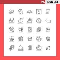 Pictogram Set of 25 Simple Lines of aester file logo people interface Editable Vector Design Elements