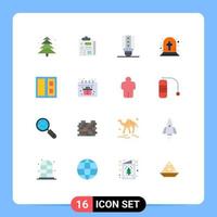 paquete de iconos de vectores de stock de 16 signos y símbolos de línea para la tumba de la casa de luz de la puerta del calendario paquete editable de elementos creativos de diseño de vectores