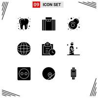 9 Universal Solid Glyph Signs Symbols of man todo fry tasks multimedia Editable Vector Design Elements