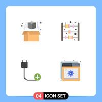 Modern Set of 4 Flat Icons and symbols such as box devices abacus toy add help Editable Vector Design Elements