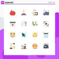 Universal Icon Symbols Group of 16 Modern Flat Colors of stethoscope thanksgiving speech date autumn Editable Pack of Creative Vector Design Elements