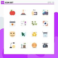 Universal Icon Symbols Group of 16 Modern Flat Colors of stethoscope thanksgiving speech date autumn Editable Pack of Creative Vector Design Elements