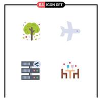 4 Creative Icons Modern Signs and Symbols of apple share tree transport server Editable Vector Design Elements