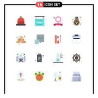 Pictogram Set of 16 Simple Flat Colors of box waste banner trash gas Editable Pack of Creative Vector Design Elements
