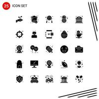 Set of 25 Modern UI Icons Symbols Signs for map gear camping gym fitness Editable Vector Design Elements