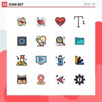 16 Creative Icons Modern Signs and Symbols of marketing cooling february computer font Editable Creative Vector Design Elements