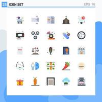 Set of 25 Modern UI Icons Symbols Signs for brainstorm historic design church building Editable Vector Design Elements