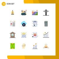 Modern Set of 16 Flat Colors and symbols such as drink cafe space book miner Editable Pack of Creative Vector Design Elements