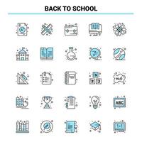 25 Back To School Black and Blue icon Set Creative Icon Design and logo template Creative Black Icon vector background