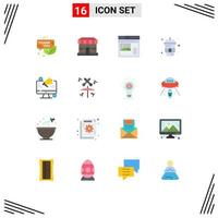 Universal Icon Symbols Group of 16 Modern Flat Colors of water food store drink website Editable Pack of Creative Vector Design Elements