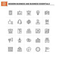 25 Modern Business and business essentials icon set vector background