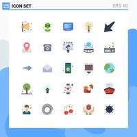 Universal Icon Symbols Group of 25 Modern Flat Colors of arrow energy computer electricity bulb Editable Vector Design Elements