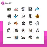 Stock Vector Icon Pack of 25 Line Signs and Symbols for wind report dialog page data Editable Vector Design Elements