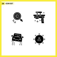 Editable Vector Line Pack of Simple Solid Glyphs of content water owner gun car Editable Vector Design Elements
