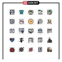 paquete de iconos de vector de stock de 25 signos y símbolos de línea para elementos de diseño de vector editables de chat de reunión uniforme de equipo de marca