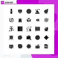 Universal Icon Symbols Group of 25 Modern Solid Glyphs of international boat monitor beach soldier Editable Vector Design Elements