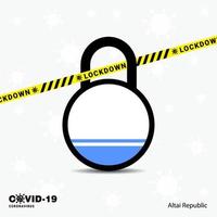 Altai Republic Lock DOwn Lock Coronavirus pandemic awareness Template COVID19 Lock Down Design vector