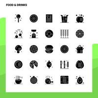 25 Food  Drinks Icon set Solid Glyph Icon Vector Illustration Template For Web and Mobile Ideas for business company