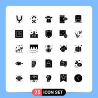 Universal Icon Symbols Group of 25 Modern Solid Glyphs of transport metro authority cell mobile Editable Vector Design Elements