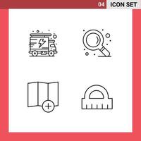Line Pack of 4 Universal Symbols of energy architecture find location ruler Editable Vector Design Elements