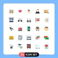 conjunto de 25 iconos modernos de la interfaz de usuario signos de símbolos para los elementos de diseño vectorial editables de la misión del trofeo de la comida sin datos vector