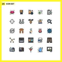 User Interface Pack of 25 Basic Filled line Flat Colors of clover wifi finance iot internet Editable Vector Design Elements