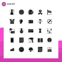 Universal Icon Symbols Group of 25 Modern Solid Glyphs of american reduction report money costs Editable Vector Design Elements