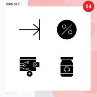 conjunto de 4 iconos de interfaz de usuario modernos símbolos signos para flecha finanzas médicas finanzas capa 1 elementos de diseño de vectores editables