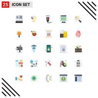 25 User Interface Flat Color Pack of modern Signs and Symbols of baking location cashless ip scanner Editable Vector Design Elements