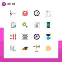 Pack of 16 Modern Flat Colors Signs and Symbols for Web Print Media such as calculator accounting button test chemistry Editable Pack of Creative Vector Design Elements