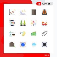 16 Universal Flat Colors Set for Web and Mobile Applications gym handwatch home school bag Editable Pack of Creative Vector Design Elements