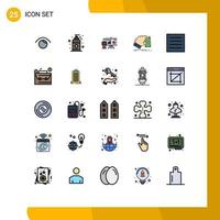 Pictogram Set of 25 Simple Filled line Flat Colors of clothing dollar office earn hand Editable Vector Design Elements