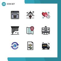 Pictogram Set of 9 Simple Filledline Flat Colors of development coding eid cartridge time Editable Vector Design Elements