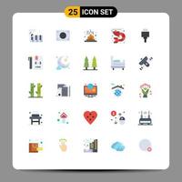 Mobile Interface Flat Color Set of 25 Pictograms of storage devices heat sea food food Editable Vector Design Elements